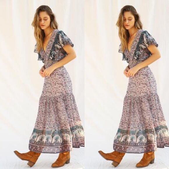 Free People JEN’S PIRATE BOOTY Silvia Sequin Maxi - Picture 1 of 10